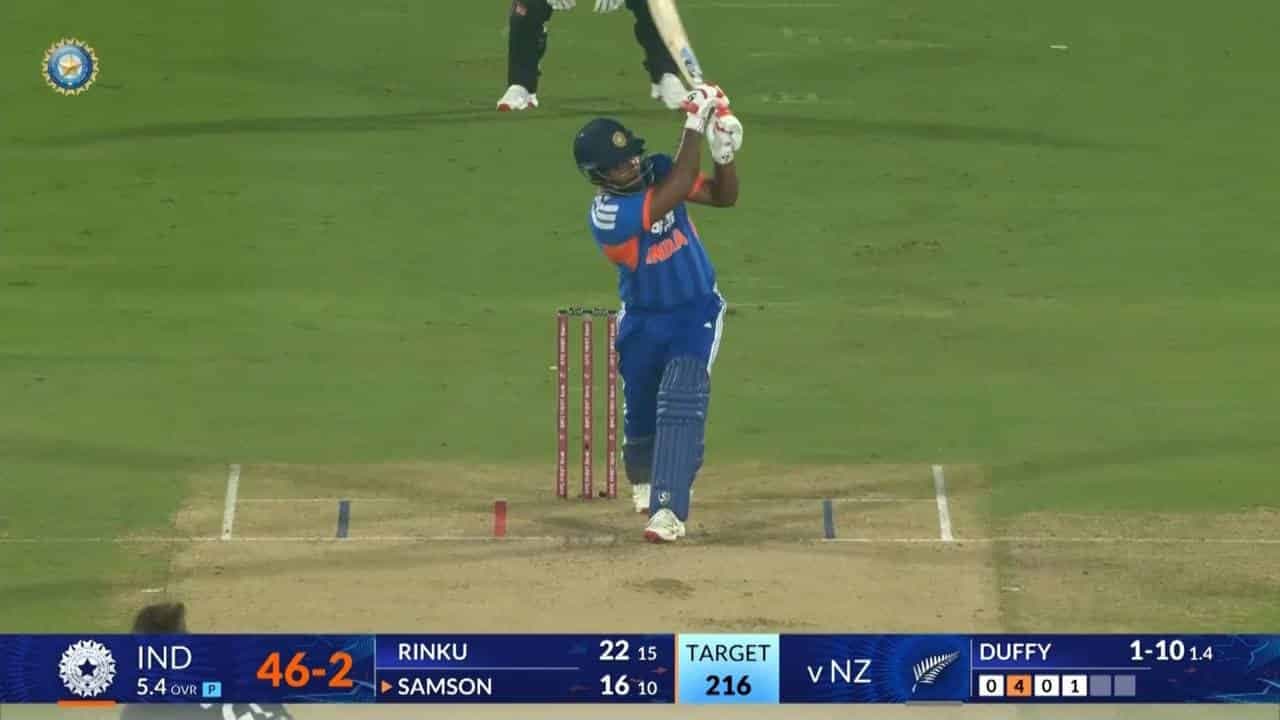 IND vs NZ 2026, 4th T20I: Sanju Samson Six